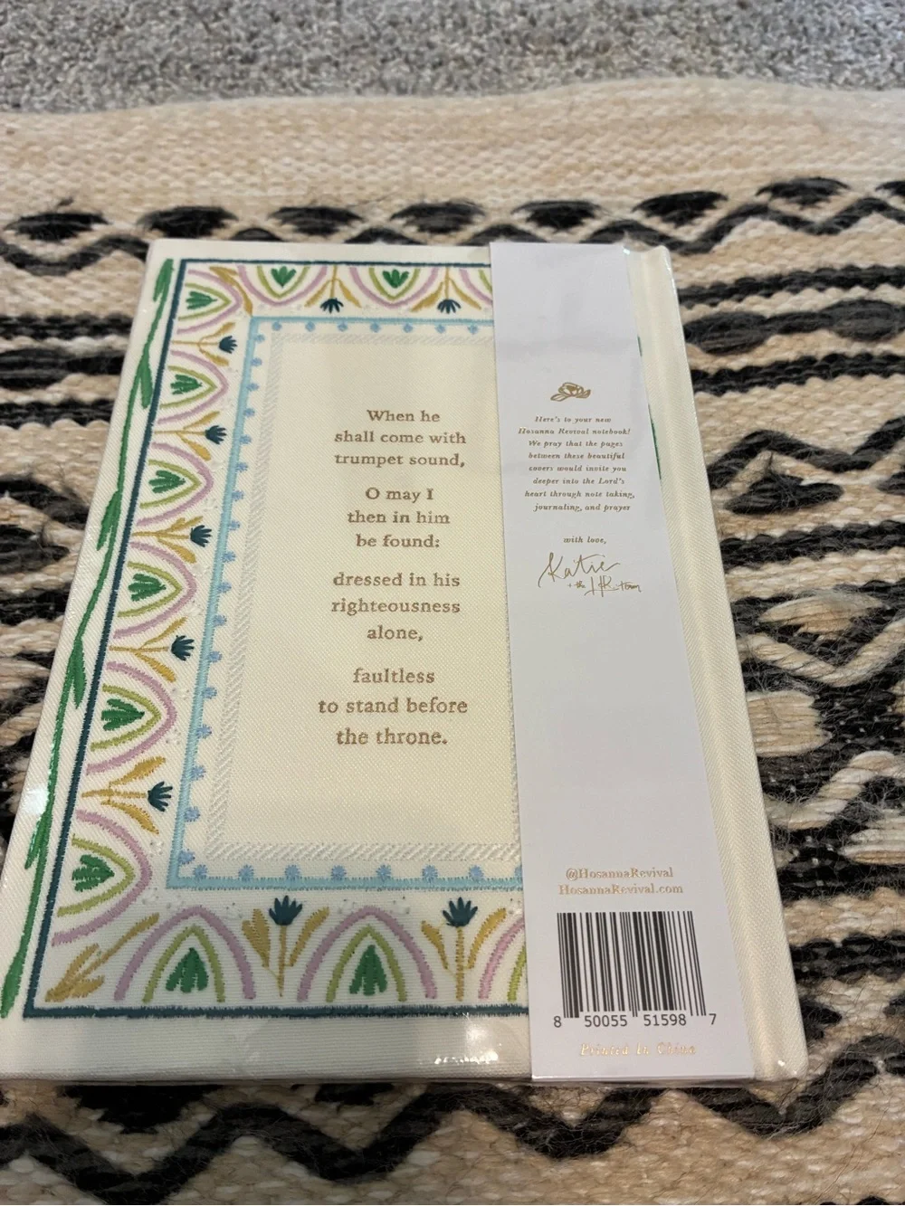 Hosanna Revival Lisbon Lined Notebook - Cream with Blue Floral. Free pen.